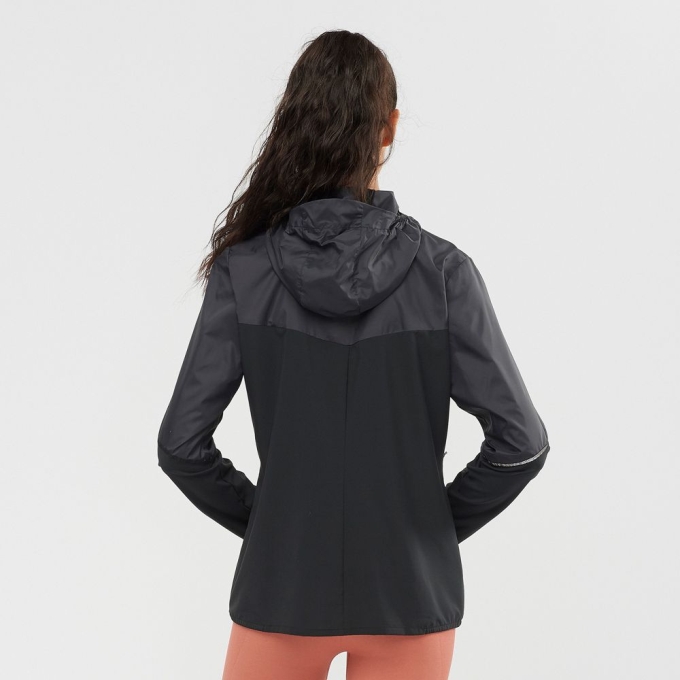 Black Salomon AGILE WIND Women's Jackets | AE-163TBAH