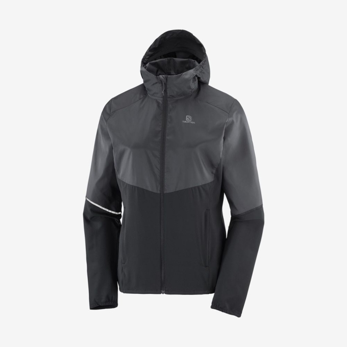 Black Salomon AGILE WIND Women's Jackets | AE-163TBAH