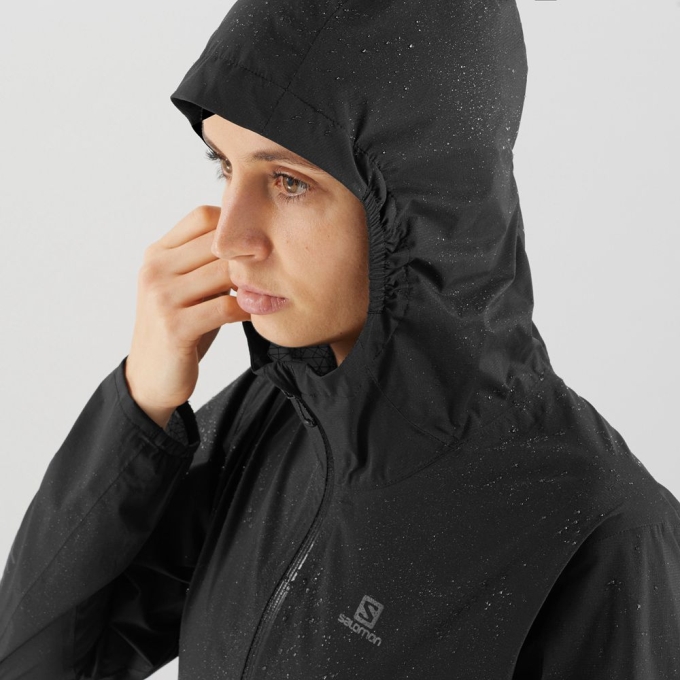 Black Salomon BONATTI WATERPROOF Women's Jackets | AE-129WRHU