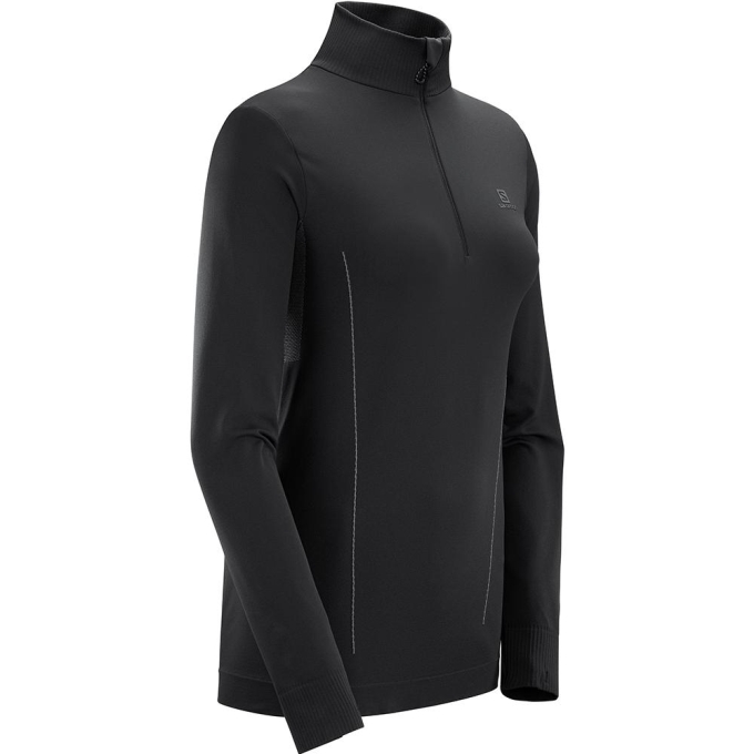 Black Salomon COMET SEAMLESS HZ W Women's Hoodie | AE-829HCZN