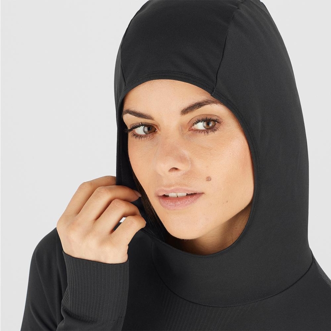 Black Salomon COMET SEAMLESS W Women's Hoodie | AE-148GDQE