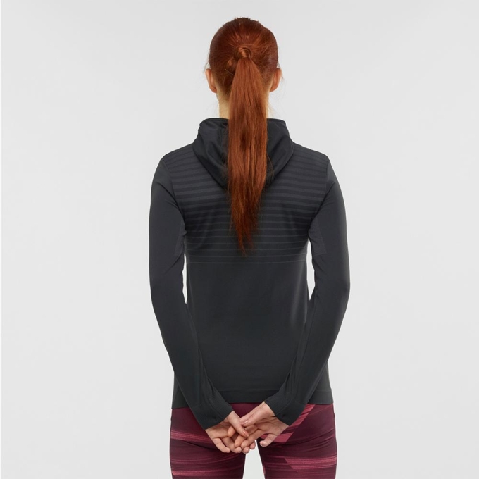 Black Salomon COMET SEAMLESS W Women's Hoodie | AE-148GDQE