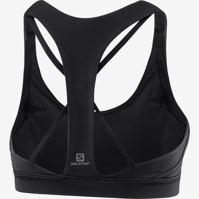 Black Salomon COMET W Sport Women's Sports Bras | AE-453FJNO