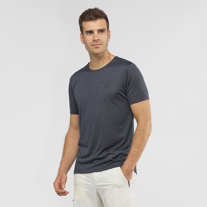 Black Salomon COSMIC CREW SS M Short Sleeve Men's T Shirts | AE-481LTEX