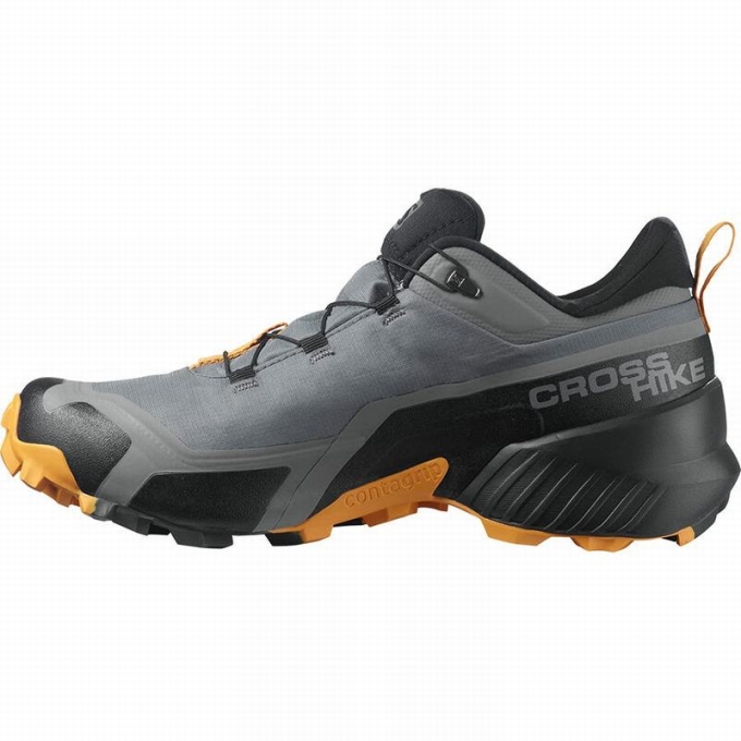 Black Salomon CROSS HIKE GORE-TEX Men's Hiking Shoes | AE-314JONP