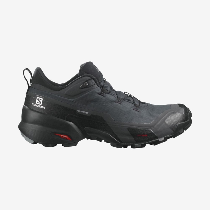 Black Salomon CROSS HIKE GORE-TEX Men's Hiking Shoes | AE-619OULA