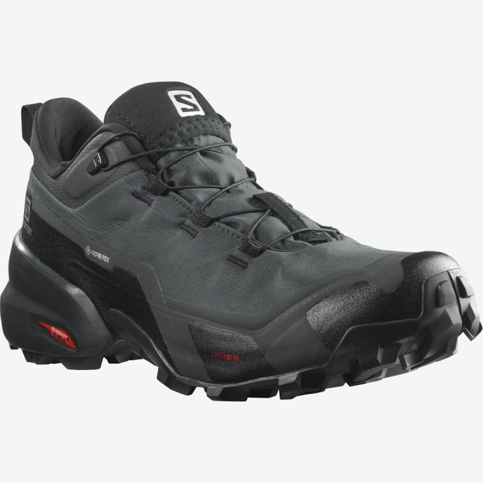 Black Salomon CROSS HIKE GORE-TEX Men's Hiking Shoes | AE-619OULA