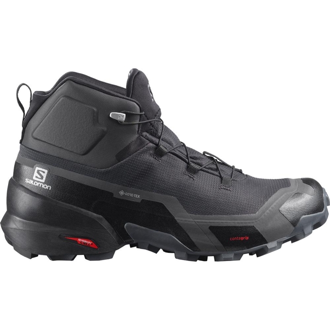 Black Salomon CROSS HIKE MID GORE-TEX Men's Hiking Boots | AE-309FJWY