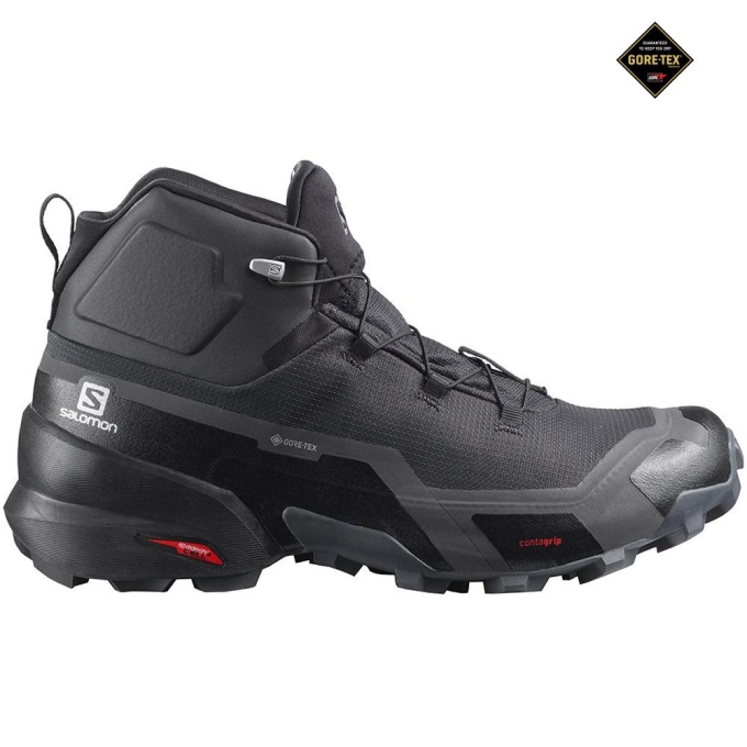 Black Salomon CROSS HIKE MID GORE-TEX Men\'s Hiking Boots | AE-309FJWY