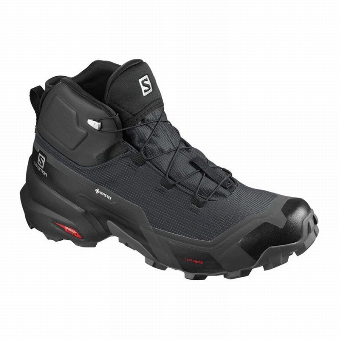 Black Salomon CROSS HIKE MID GORE-TEX Men\'s Hiking Boots | AE-460GKFL