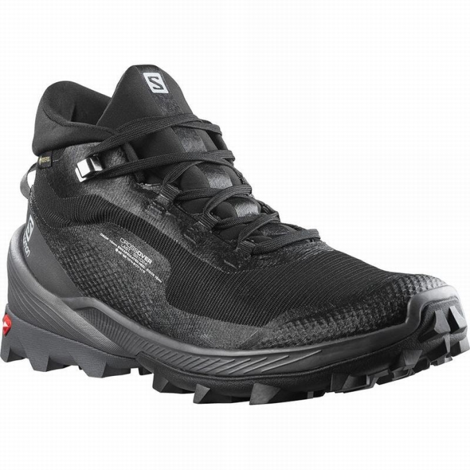 Black Salomon CROSS OVER CHUKKA GORE-TEX Women's Hiking Shoes | AE-514VLOH