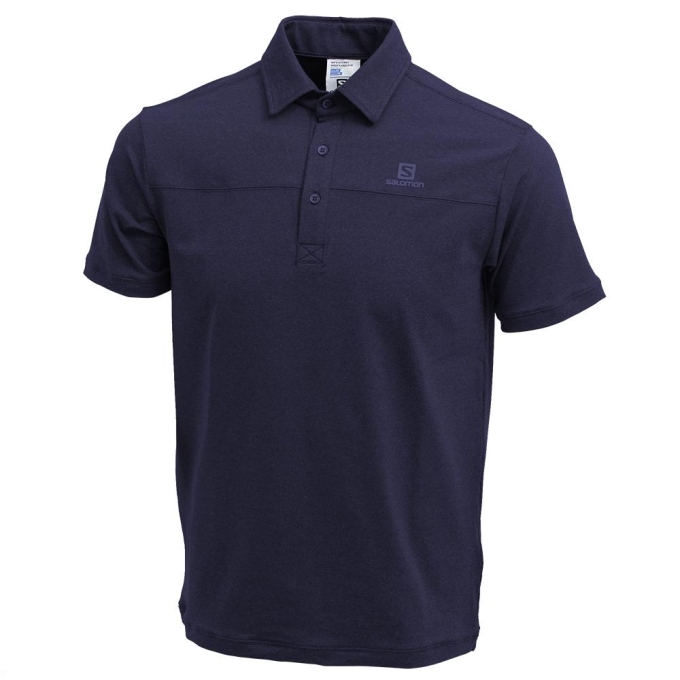 Black Salomon CUSTOM SS POLO M Men's Polo | AE-957QRAG