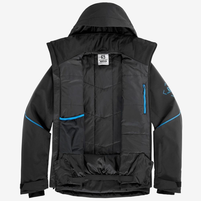 Black Salomon EDGE Ski Men's Jackets | AE-386DOHR