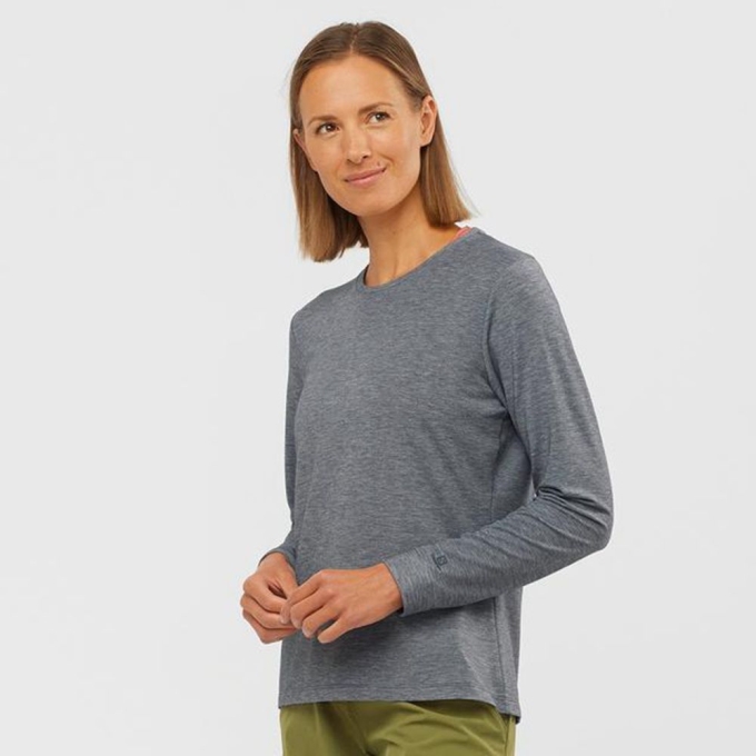 Black Salomon ESSENTIAL LONG SLEEVE Women's Midlayers | AE-317VNFA