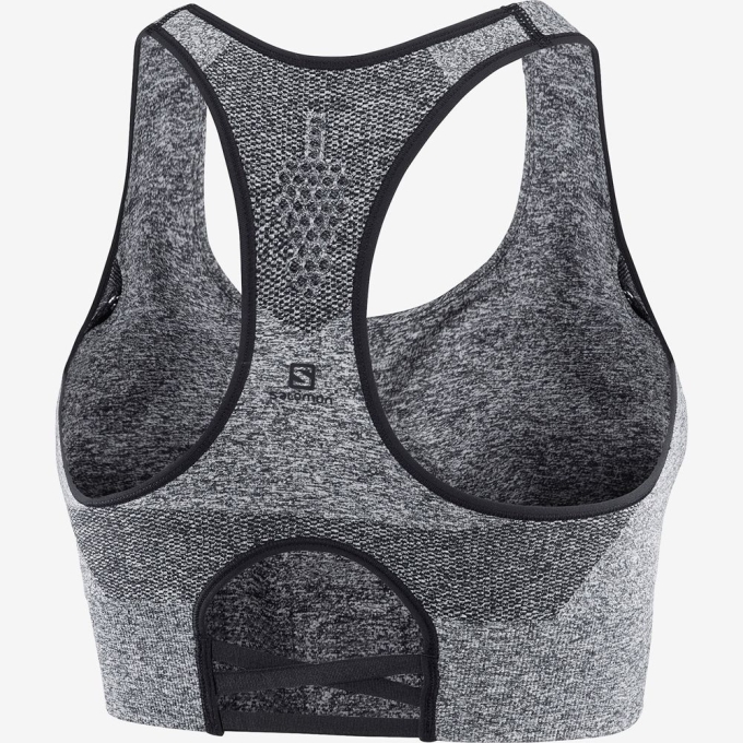 Black Salomon ESSENTIAL MOVE ON SEAMLESS Sport Women's Sports Bras | AE-274ARQS