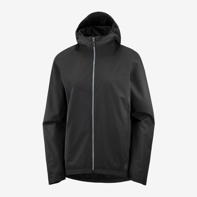 Black Salomon ESSENTIAL WATERPROOF 2L Women's Jackets | AE-521GELX