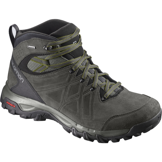 Black Salomon EVASION 2 MID LTR GTX Men\'s Hiking Shoes | AE-074AZRU