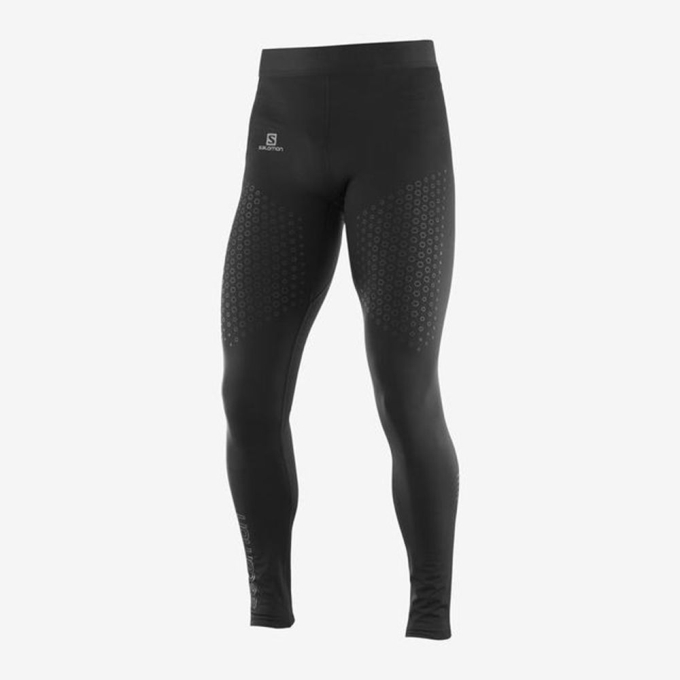 Black Salomon EXO MOTION LONG Men's Tights | AE-193FDIQ