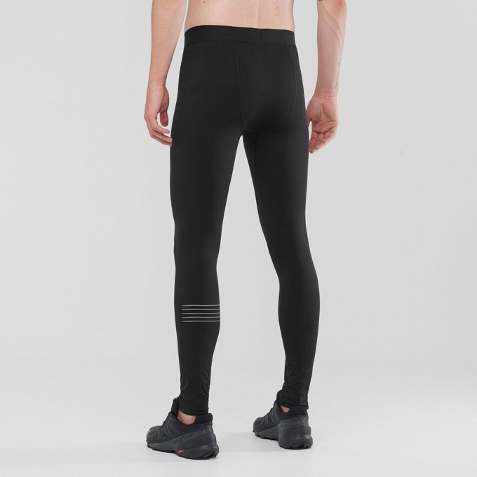 Black Salomon EXO MOTION LONG Men's Tights | AE-193FDIQ