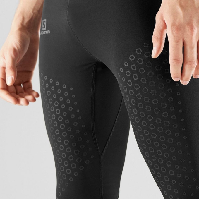 Black Salomon EXO MOTION LONG Men's Tights | AE-193FDIQ