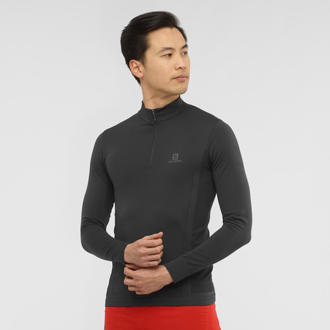 Black Salomon EXPLORE SEAMLESS HZ M Men's Midlayers | AE-845LMEU