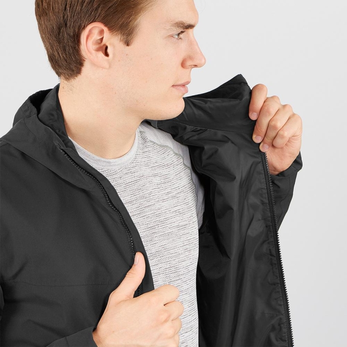 Black Salomon EXPLORE WP JKT M Men's Jackets | AE-321BWHE