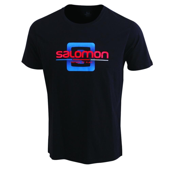 Black Salomon FINISH LINE SS M Men\'s T Shirts | AE-567GAHJ