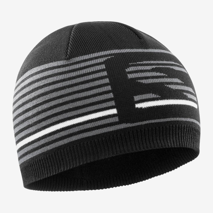 Black Salomon FLATSPIN Men\'s Beanie | AE-672HZBE