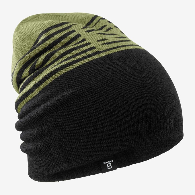 Black Salomon FLATSPIN REVERSIBLE Men's Hats | AE-819SMYX