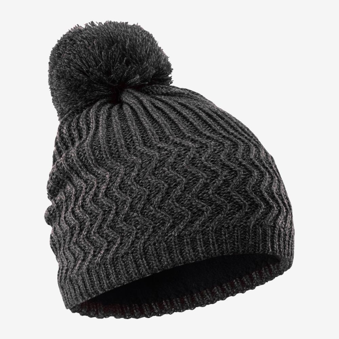 Black Salomon KUBA Men's Beanie | AE-487GOLJ