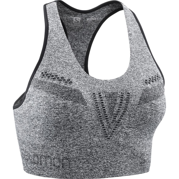 Black Salomon MOVEON W Sport Women's Sports Bras | AE-719KLZR