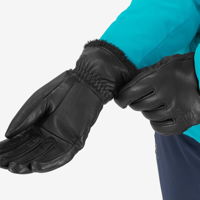 Black Salomon NATIVE W Women's Gloves | AE-715BNDM