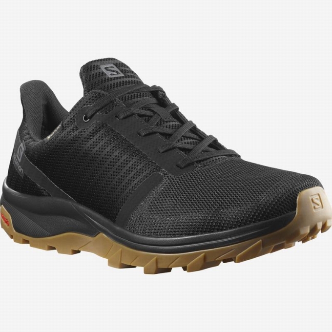 Black Salomon OUTBOUND PRISM GORE-TEX Men's Hiking Shoes | AE-024BYVN