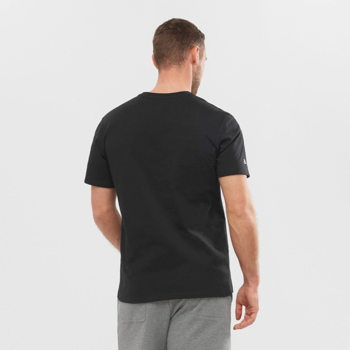 Black Salomon OUTLIFE GRAPHIC DISRUPTED LOGO SS M Short Sleeve Men's T Shirts | AE-697SOLY