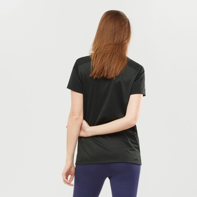 Black Salomon OUTLIFE LAYERING W Short Sleeve Women's T Shirts | AE-469XBRP