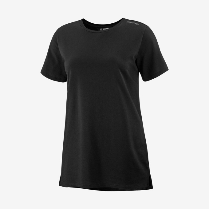 Black Salomon OUTLIFE LAYERING W Short Sleeve Women\'s T Shirts | AE-469XBRP