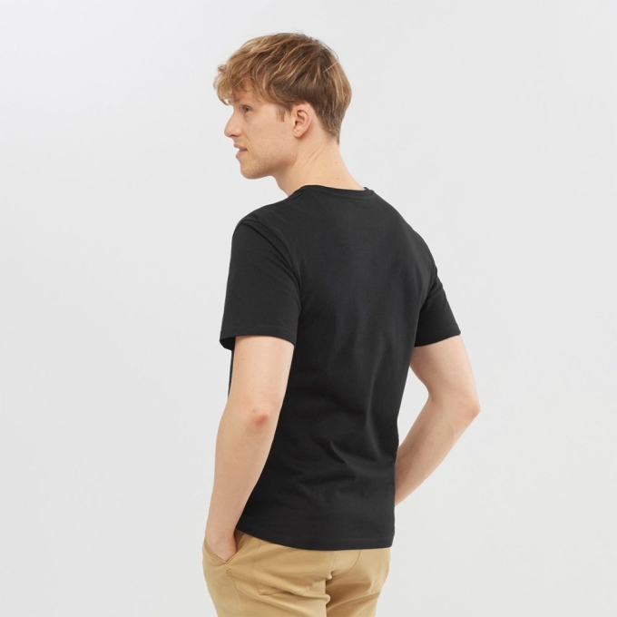 Black Salomon OUTLIFE LOGO Short Sleeve Men's T Shirts | AE-840SPJD