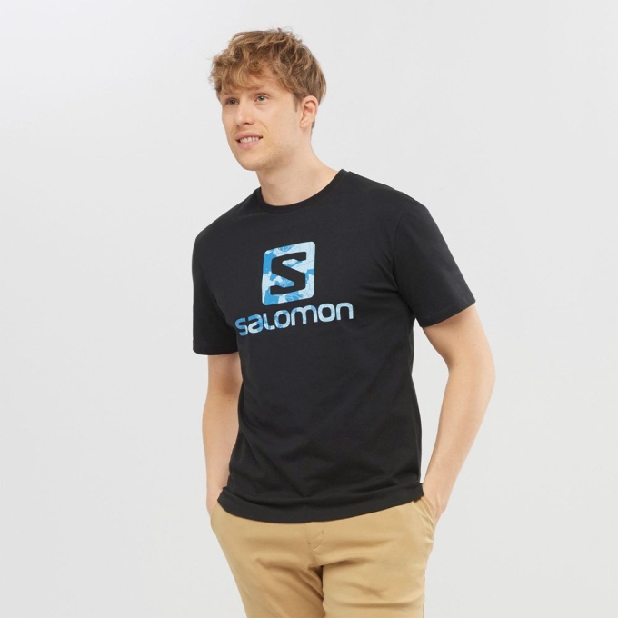 Black Salomon OUTLIFE LOGO Short Sleeve Men\'s T Shirts | AE-840SPJD