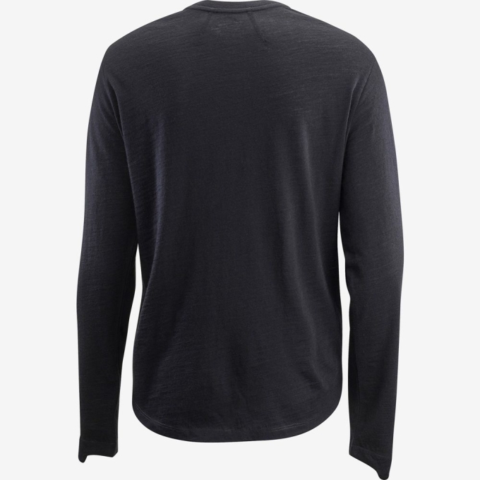 Black Salomon OUTLIFE MERINO LS W Long Sleeve Women's T Shirts | AE-341SEAT