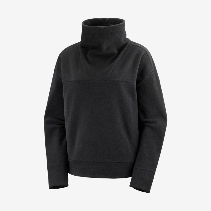 Black Salomon OUTLIFE MIDLAYER W Crewneck Women's Pullover | AE-308XUOE