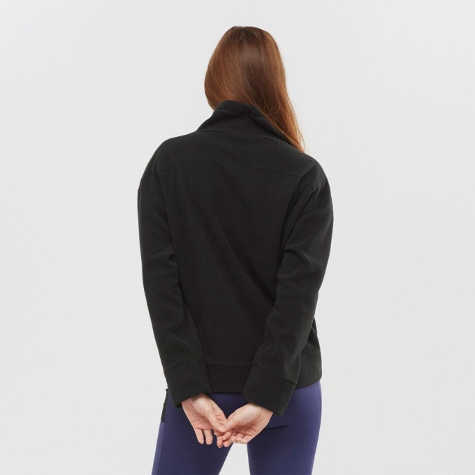 Black Salomon OUTLIFE MIDLAYER W Crewneck Women's Pullover | AE-308XUOE