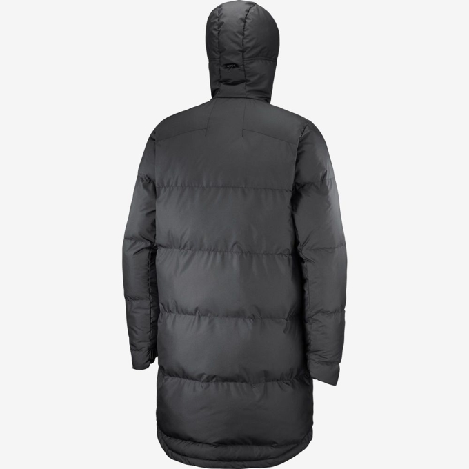 Black Salomon OUTLIFE PACKABLE LONG PUFFER JKT U Insulated Men's Jackets | AE-379LXNR