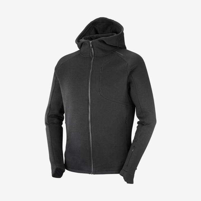 Black Salomon OUTLIFE TECH LS FZ MID HOODIE M Men\'s Midlayers | AE-580WSCN