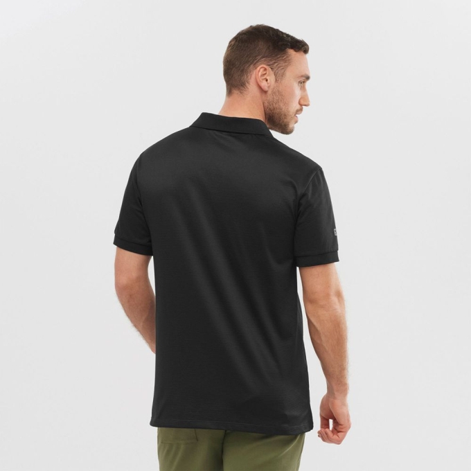 Black Salomon OUTLIFE TECH POLO M Short Sleeve Men's T Shirts | AE-789SYXF