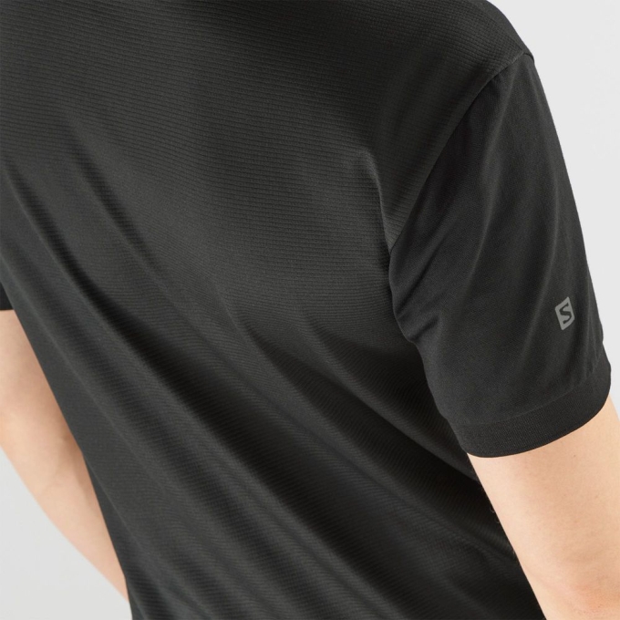 Black Salomon OUTLIFE TECH POLO M Short Sleeve Men's T Shirts | AE-789SYXF