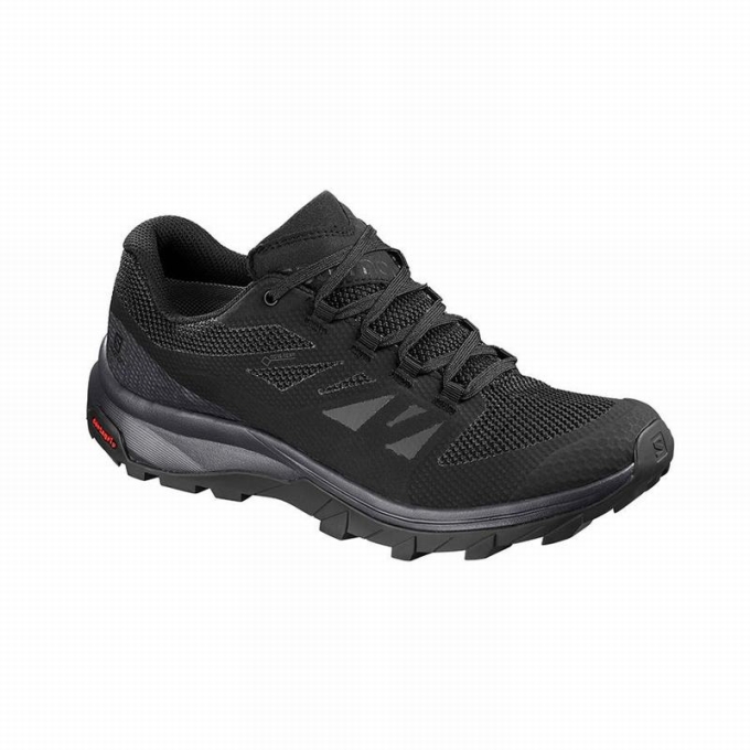 Black Salomon OUTLINE GORE-TEX Women\'s Hiking Shoes | AE-958BNEI