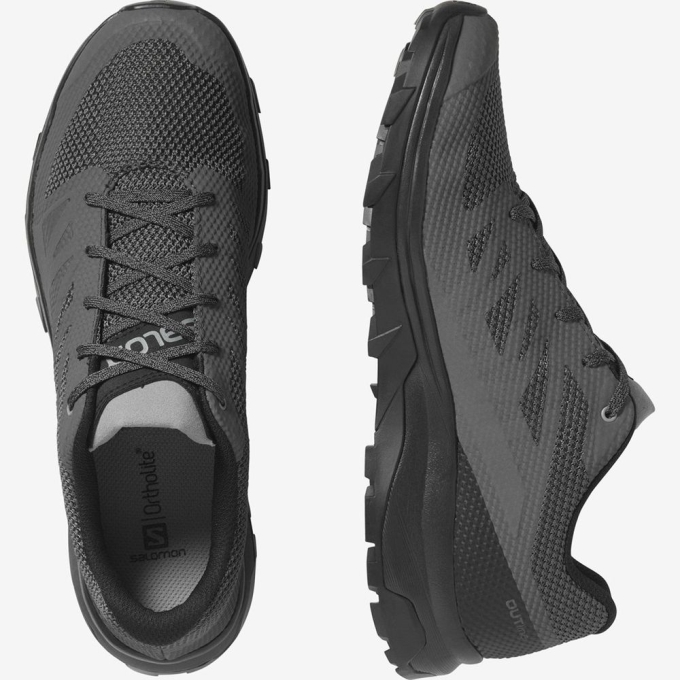 Black Salomon OUTLINE Men's Hiking Shoes | AE-548ZIPE