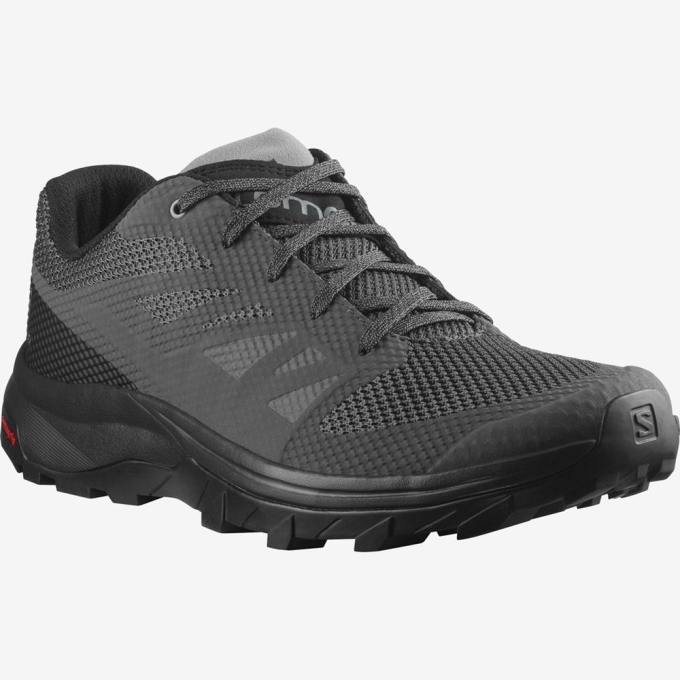 Black Salomon OUTLINE Men's Hiking Shoes | AE-548ZIPE