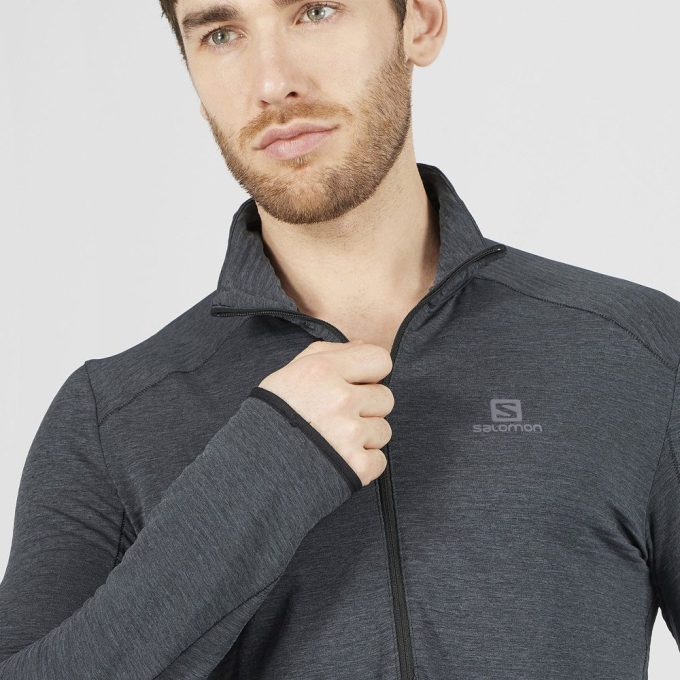 Black Salomon OUTLINE Men's Midlayers | AE-048TZRQ