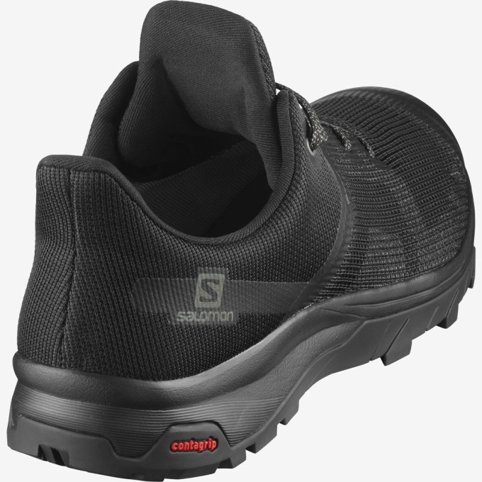 Black Salomon OUTLINE PRISM GORE-TEX Men's Hiking Shoes | AE-827ZJDW